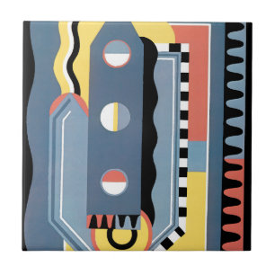 Azulejo De Cerâmica Padrões Geométricos Jazz Pochoir Art Déco Antigo