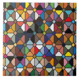 Azulejo De Cerâmica Padrões geométricos multicolores com formas de oct