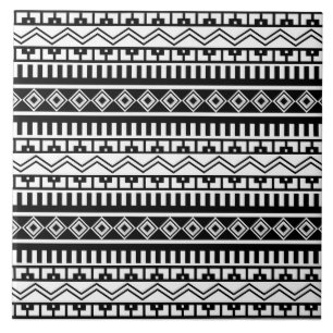 Azulejo De Cerâmica Padrões Geométricos Preto e Branco do Sudoeste