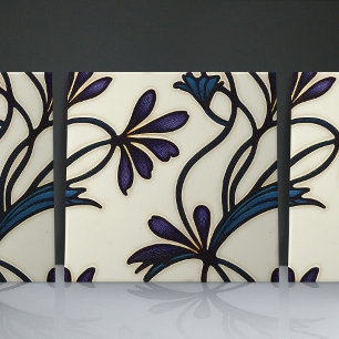 Azulejo De Cerâmica Padrões orgânicos contínuos de Crocus Violeta Índi