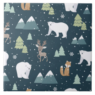 Azulejo De Cerâmica Padrões Russos De Inverno De Natal Bonito