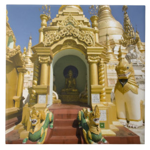 Azulejo De Cerâmica Pagode Shwedagon (Paya), grande local de templo qu