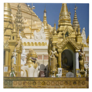 Azulejo De Cerâmica Pagode Shwedagon (Paya), grande local de templo qu