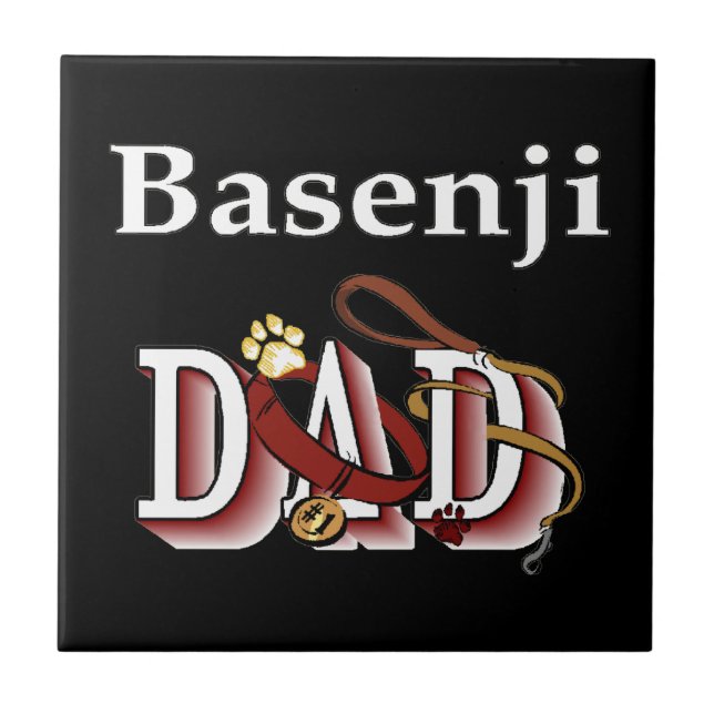 Azulejo De Cerâmica Pai Basenji (Frente)