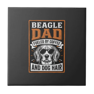 Azulejo De Cerâmica Pai Beagle Energizado por Café e Pelo de Cachorro