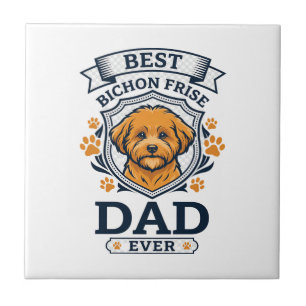 Azulejo De Cerâmica Pai Bichon Frise Para Sempre Impressões de Pata de