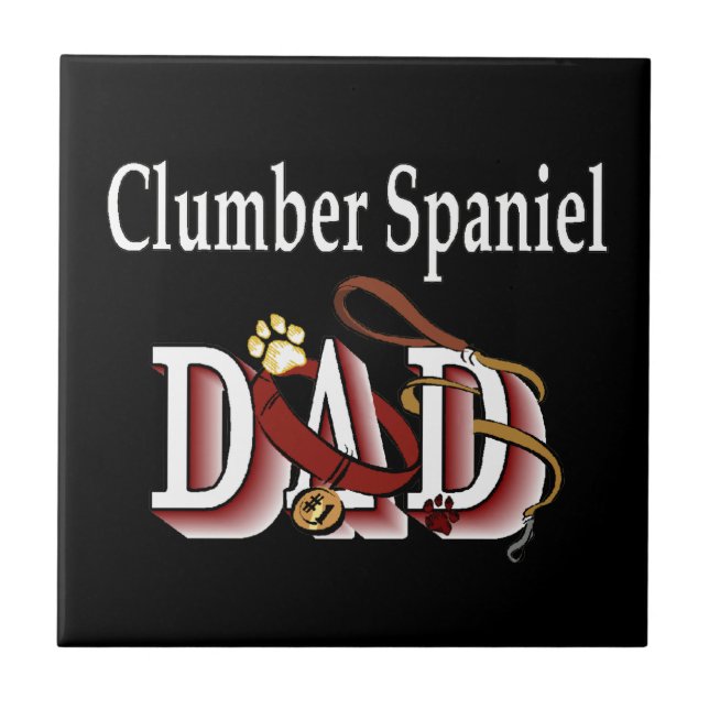 Azulejo De Cerâmica Pai Clumber Spaniel (Frente)