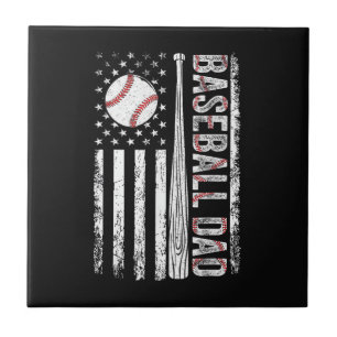 Azulejo De Cerâmica Pai de Beisebol Bandeira Americana Patriótico Dia 