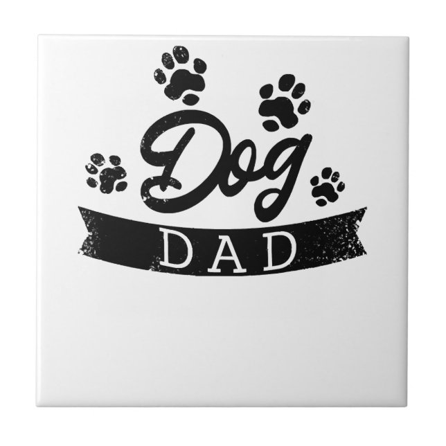 Azulejo De Cerâmica Pai de Cachorro Design Engraçado - Ideia de presen (Frente)