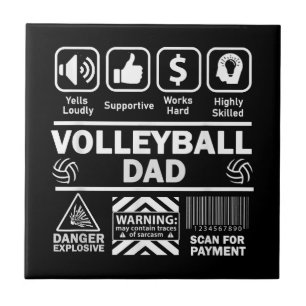 Azulejo De Cerâmica Pai de Voleibol Conteúdo Engraçado do Esporte Pai