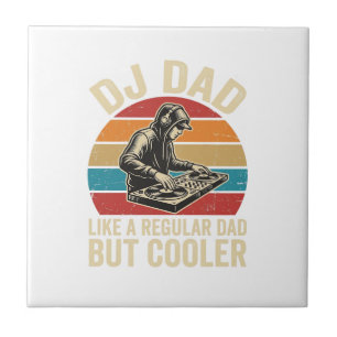 Azulejo De Cerâmica Pai DJ Mas Legal Design Vetor Pôr do Sol Vintage_1
