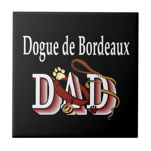 Azulejo De Cerâmica Pai Dogue de Bordeaux (Frente)