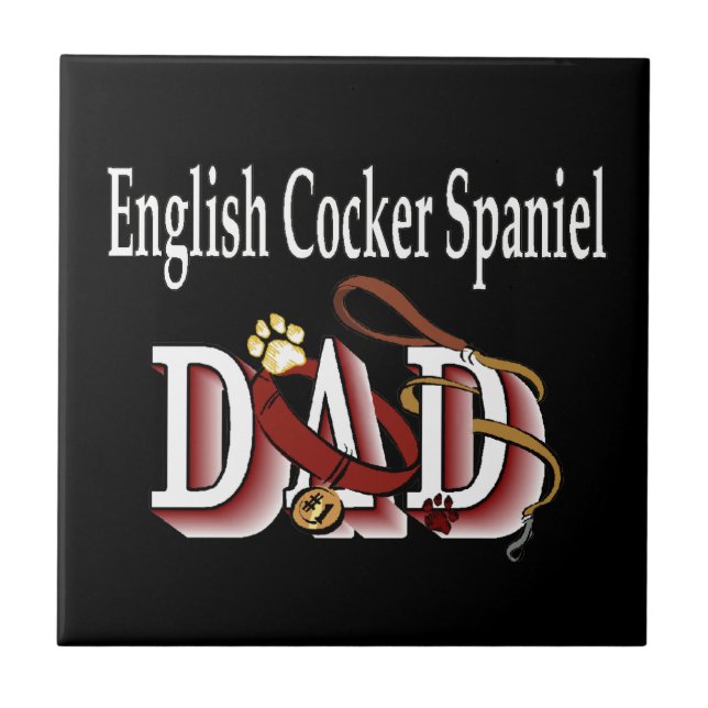 Azulejo De Cerâmica Pai Inglês Cocker Spaniel (Frente)
