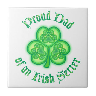 Azulejo De Cerâmica Pai orgulhoso de um setter irlandês