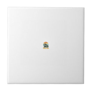 Azulejo De Cerâmica Pai Tartaruga Retro Por do Sol Vintage Gravura Vet