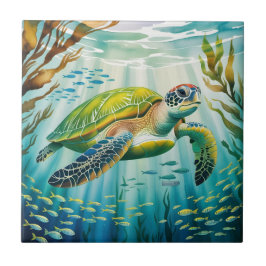 Azulejo De Cerâmica Painted Turtle