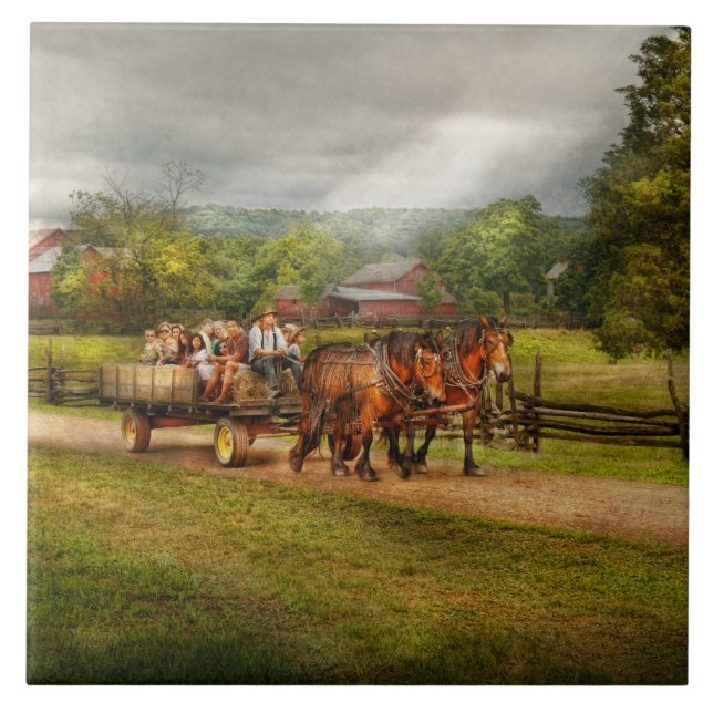 Azulejo De Cerâmica País - cavalo - os prazeres da vida (Frente)