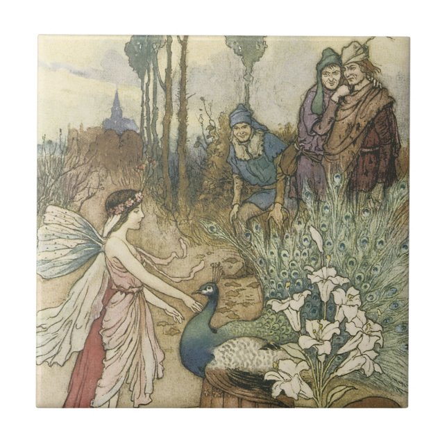Azulejo De Cerâmica País das fadas do pavão (Frente)
