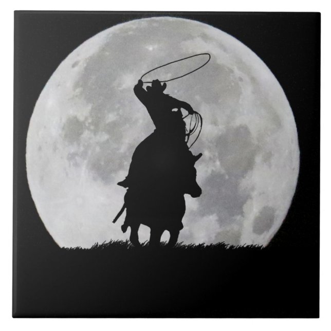 Azulejo De Cerâmica País de Cowboy Coroado Americano Ocidental (Frente)