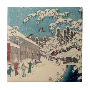 Azulejo De Cerâmica País japão da paisagem de inverno de Hiroshige
