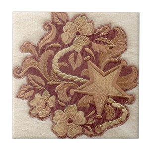 Azulejo De Cerâmica país ocidental do vaqueiro em ferradura rústico