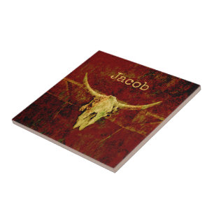 Azulejo De Cerâmica País Ocidental Russo - Caveira Negra