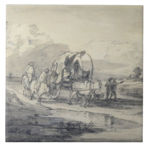 Azulejo De Cerâmica Paisagem aberta de Thomas Gainsborough   com