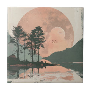 Azulejo De Cerâmica Paisagem Boho Abstrato (1)