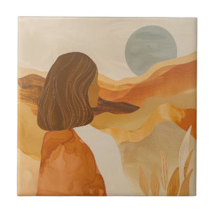 Azulejo De Cerâmica Paisagem Boho Abstrato (17)
