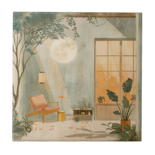 Azulejo De Cerâmica Paisagem Boho Abstrato (6)