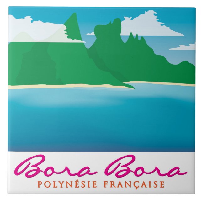 Azulejo De Cerâmica Paisagem Bora Bora (Frente)