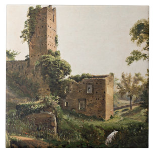Azulejo De Cerâmica Paisagem com Ruínas (Edifício Arruinado Antigo)