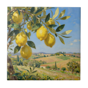 Azulejo De Cerâmica Paisagem da Figueira de Limão da Toscana