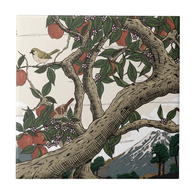 Azulejo De Cerâmica Paisagem da Macieira (Frente)