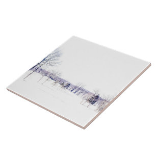 Azulejo De Cerâmica Paisagem de inverno de neve
