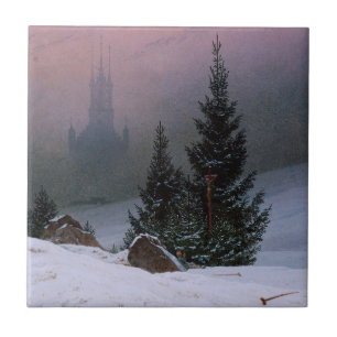 Azulejo De Cerâmica Paisagem de inverno (por Caspar David Friedrich)