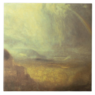 Azulejo De Cerâmica Paisagem de Joseph Mallord William Turner   com um
