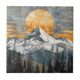 Azulejo De Cerâmica Paisagem de montanha majestosa - Natureza russa