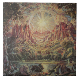 Azulejo De Cerâmica Paisagem de montanha (por Konstantin Bogaevsky)