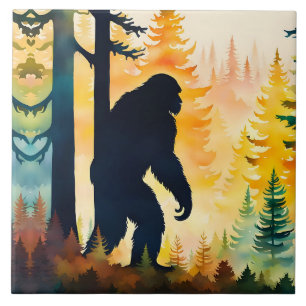 Azulejo De Cerâmica Paisagem de outono Sasquatch Sunset
