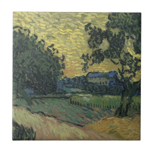 Azulejo De Cerâmica Paisagem de Van Gogh ao Crepúsculo