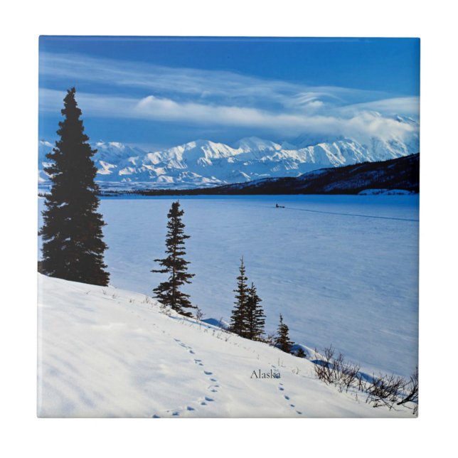 Azulejo De Cerâmica Paisagem do Alasca (Frente)