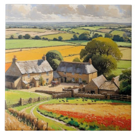 Azulejo De Cerâmica Paisagem do Campo Ver Paisagem da Cena Rústica