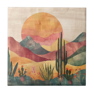 Azulejo De Cerâmica Paisagem do Deserto de Boho - Natureza do Sudoeste