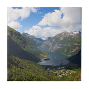Azulejo De Cerâmica Paisagem do fiorde de Geiranger, Noruega