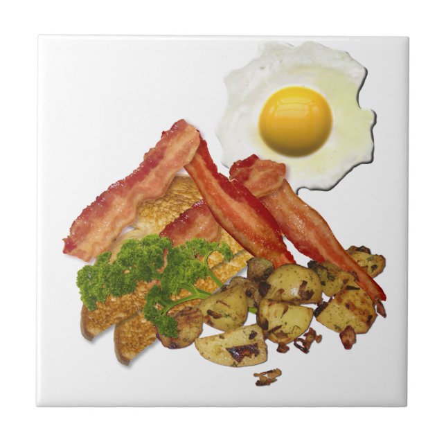 Azulejo De Cerâmica Paisagem do pequeno almoço (Frente)