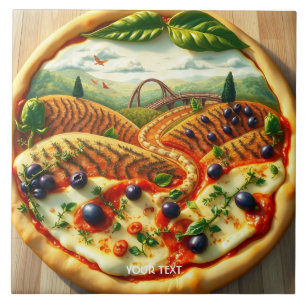 Azulejo De Cerâmica Paisagem Italiana Fantasy Cute Whimsical