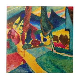 Azulejo De Cerâmica Paisagem Kandinsky com Dois Poplars