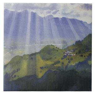 Azulejo De Cerâmica Paisagem nas Suiças (Serebriakova)