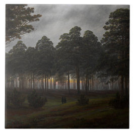 Azulejo De Cerâmica Paisagem noturna (por Caspar David Friedrich)